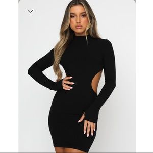 White fox boutique long sleeve mini cut out dress